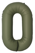 Шар (34''/86 см) Цифра, 0 Slim, Оливковый, Матовый, 1 шт.