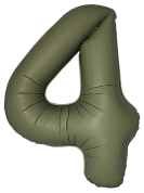 Шар (34''/86 см) Цифра, 4 Slim, Оливковый, Матовый, 1 шт.