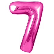 Шар (40''/102 см) Цифра, 7, Фуше, 1 шт. в уп.