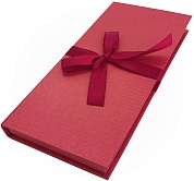 Коробка для денег Тиснение Микровельвет, Алый, 17,2*8,3*1,6 см, 1 шт. 