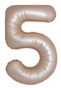 Шар (34''/86 см) Цифра, 5 Slim, Звездное Золото, Матовый, 1 шт.