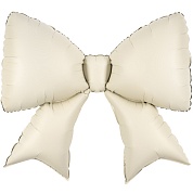 Шар (39''/99 см) Фигура, Бант, Кремовый, Сатин, 1 шт. в уп.