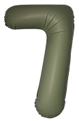 Шар (34''/86 см) Цифра, 7 Slim, Оливковый, Матовый, 1 шт.