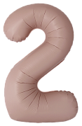 Шар (34''/86 см) Цифра, 2 Slim, Винтажная роза, Матовый, 1 шт.