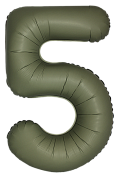Шар (34''/86 см) Цифра, 5 Slim, Оливковый, Матовый, 1 шт.