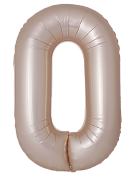 Шар (34''/86 см) Цифра, 0 Slim, Звездное Золото, Матовый, 1 шт.