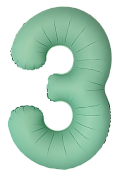 Шар (34''/86 см) Цифра, 3 Slim, Мятный, Матовый, 1 шт.