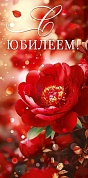 Конверты для денег, С Юбилеем! (красный цветок), 10 шт.