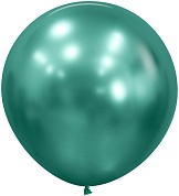 Шар (24''/61 см) Reflex, Зеркальный блеск, Аврора грин (932), хром, 3 шт.
