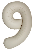 Шар (34''/86 см) Цифра, 9 Slim, Кремовый Латте, Матовый, 1 шт.