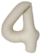 Шар (34''/86 см) Цифра, 4 Slim, Кремовый Латте, Матовый, 1 шт.
