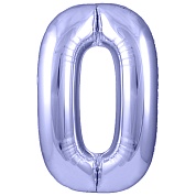 Шар (40''/102 см) Цифра, 0, Сиреневый, 1 шт. в уп.