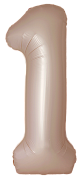 Шар (34''/86 см) Цифра, 1 Slim, Звездное Золото, Матовый, 1 шт.