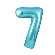 Шар (40''/102 см) Цифра, 7, Голубой, 1 шт. в уп.