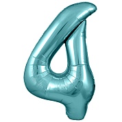 Шар (40''/102 см) Цифра, 4, Тиффани, 1 шт. в уп.