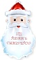 Шар (33''/84 см) Фигура, Голова, Дед Мороз (борода в снежинках), 1 шт.