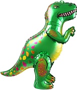 Шар 3D (25''/64 см) Фигура, Динозавр Аллозавр, Зеленый, 1 шт. в упак.