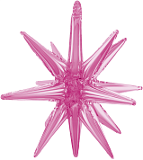 Шар (23''/58 см) Звезда, 3D Объемная, Розовый, 1 шт.