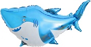 Шар с клапаном (16''/41 см) Мини-фигура, Акула, Голубой, 1 шт.