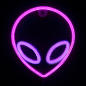 Световая фигура Инопланетянин, 19,5*22 см. Розовый/Сиреневый, 1 шт.