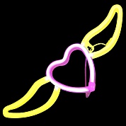 Световая фигура Сердце, с крыльями, 11*35 см. Розовый/Теплый белый, 1 шт.