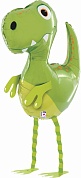 Шар (37''/94 см) Ходячая Фигура, Маленький динозавр, Зеленый, 1 шт. в упак.