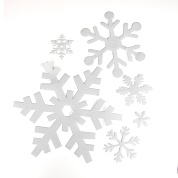 Украшение на скотче Снежинки, 5-30 см, Белый, 18 шт.
