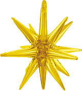 Шар (23''/58 см) Звезда, 3D Объемная, Золото, 1 шт.