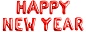 Набор шаров-букв (16''/41 см) Мини-Надпись "Happy New Year", Красный, 1 шт. в упак.
