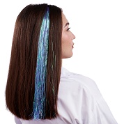 Цветная прядь для волос, Дождик, на заколке, 11 гр., Фиолетовый, 50*3,2 см, 1 шт. 
