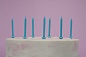 Свечи Сверкающий глиттер, Бирюзовый, с блестками, 6 см, 24 шт.