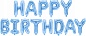 Набор шаров-букв (16''/41 см) Мини-Надпись "Happy Birthday", Голубой, 1 шт. в упак.