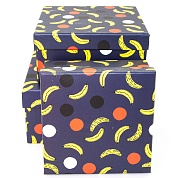 Набор коробок, Банановый микс с конфетти, Черный, 19*19*10 см, 3 шт.