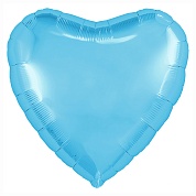 Набор шаров с клапаном (9''/23 см) Мини-сердце, Холодно-голубой, 5 шт. в упак.