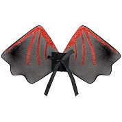 Крылья, Летучая мышь, Черный/Красный, с блестками, 45,5*21,5 см, 1 шт. 