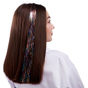 Цветная прядь для волос, Дождик, на заколке, 11 гр., Разноцветный, 50*3,2 см, 1 шт. 
