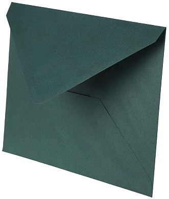 Конверты из дизайнерской бумаги, 120 г, Темно-зеленый, 13,5*19 см, 10 шт.