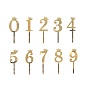 Топпер, Цифра, 6, с короной, Золото, Металлик, 7*18 см, 1 шт.