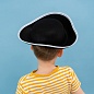 Шляпа, Веселый Пират, фетр, мини, Черный/Белый, 1 шт. 
