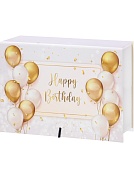 Коробка подарочная Книга, С Днем Рождения! (воздушные шары), Белый, Металлик, 18*12*5 см, 1 шт. 