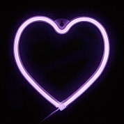 Световая фигура Сердце, 21*20 см. Сиреневый, 1 шт.