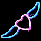 Световая фигура Сердце, с крыльями, 11*35 см. Розовый/Синий, 1 шт.