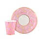 Тарелки (7''/18 см) Сладкий Пончик, Белый/Розовое золото, Металлик, 6 шт.