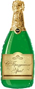 Шар (37''/94 см) Фигура, Бутылка Шампанское, С Праздником!, 1 шт. в упак.