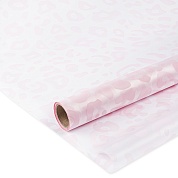 Упаковочная пленка 60мкм (0,5*9 м) Леопард, Прозрачный/Розовый, 1 шт.