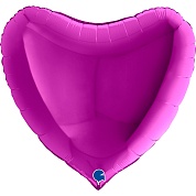 Шар (9''/23 см) Мини-сердце, Пурпурный, 1 шт. 
