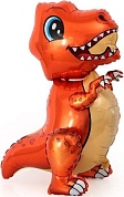 Шар 3D (30''/76 см) Фигура, Маленький динозавр, Оранжевый, 1 шт. в упак.