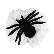 Декоративное украшение, Паутина - сетка с пауком, Белый/Черный, 150 см, 1 шт.