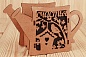 Декоративный ящик Лейка с птичкой, Счастья, Коричневый, 18*9*12 см, 1 шт.