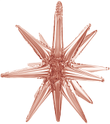 Шар (23''/58 см) Звезда, 3D Объемная, Розовое Золото, 1 шт.